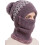 Conjunto de gorro e cachecol forrado com lã para mulheres 1