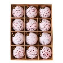 12er-Pack Weihnachtskugeln, Kunststoff, 8 cm