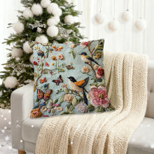 Funda de almohada corta bordada de 18 pulgadas multicolor