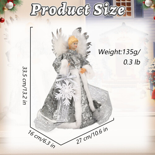 Angel Doll Christmas Tree Topper 6x11x13in 2