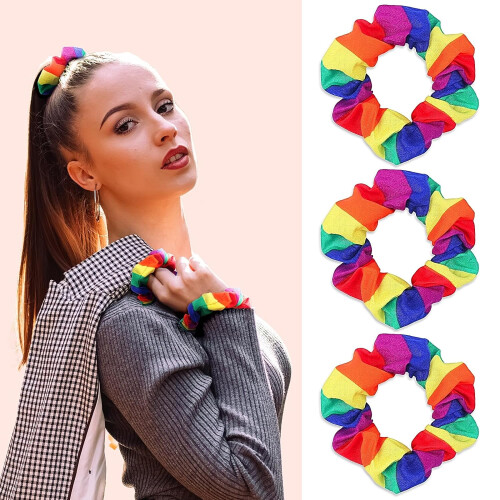 3 elastice de păr Patriotic cu steagul SUA – Roșu, Alb, Albastru