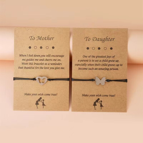 Moeder en dochter hartarmbandjes set