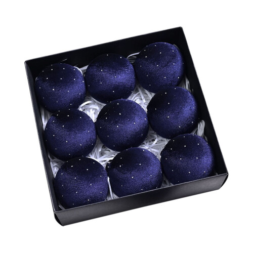Bemalte Kunststoff-Weihnachtsbaumkugeln, 8 cm, 9er-Pack 1