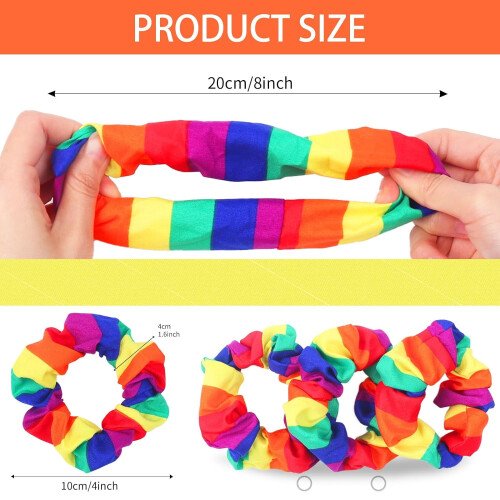 3 elastice de păr Patriotic cu steagul SUA – Roșu, Alb, Albastru 2