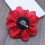 Broche fleur en tissu noir – Alliage, 12 cm 4