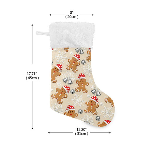 Christmas stocking gingerbread man snowflake bell pattern 1