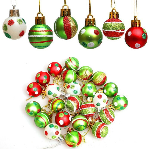 24er-Pack Weihnachtskugeln, 3 cm, lackierter, matter Kunststoff 1