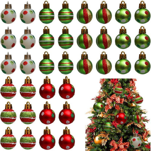 24er-Pack Weihnachtskugeln, 3 cm, lackierter, matter Kunststoff 2