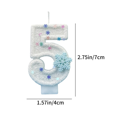 Snowflake Number Candles 0-9 for Cake Decoration 2
