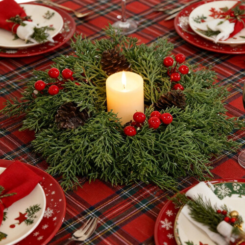 Julelysringkrans – Kunstige blomster &