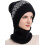 Conjunto de gorro e cachecol forrado com lã para mulheres 1