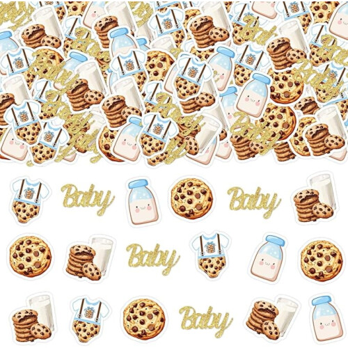 Κομφετί για baby shower με γάλα και μπισκότα, μπλε 200 τεμάχια