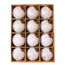 12er-Pack Weihnachtskugeln, 8 cm große Kunststoffdekorationen