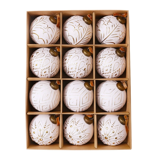 12er-Pack Weihnachtskugeln, 8 cm große Kunststoffdekorationen