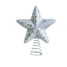Christmas Star Tree Top Decoration Silver Plastic