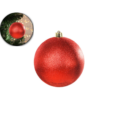 6 Zoll bruchsichere rote Weihnachtskugel aus Kunststoff