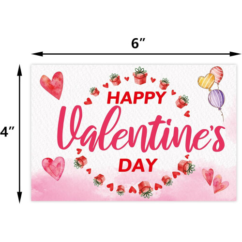 Valentine's Day Cards Assortment 24 Pack with Envelopes and 2