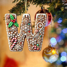 Acryl-Buchstaben-Weihnachtsbaumschmuck AZ, 8 cm