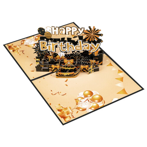 Sett med 3D-popup-bursdagskort – 15 x 20 cm