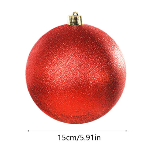 Bola de Natal Vermelha com Glitter de 15 cm 1