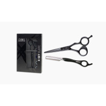 Joewell X-Set Black Starter-Set 5,75 Zoll Haarschneideschere incl. Feather Razor black