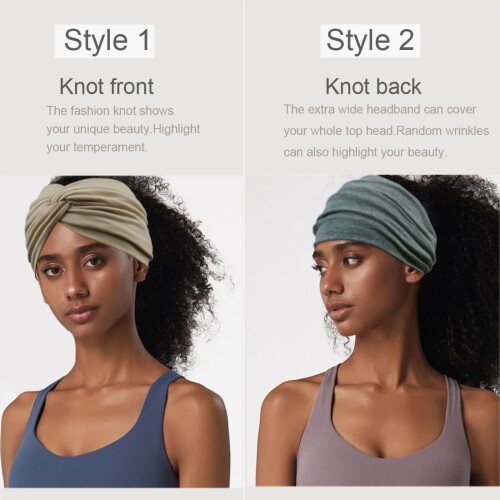 Faixa de cabeça feminina extra larga de 7 polegadas, bandana turbante antiderrapante. 2