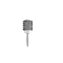 Olivia Garden Expert Blowout Speed – White & Grey - 65 - Ceramic Coated Round Brush with Extra Long Barrel for 25% Faster Blowouts