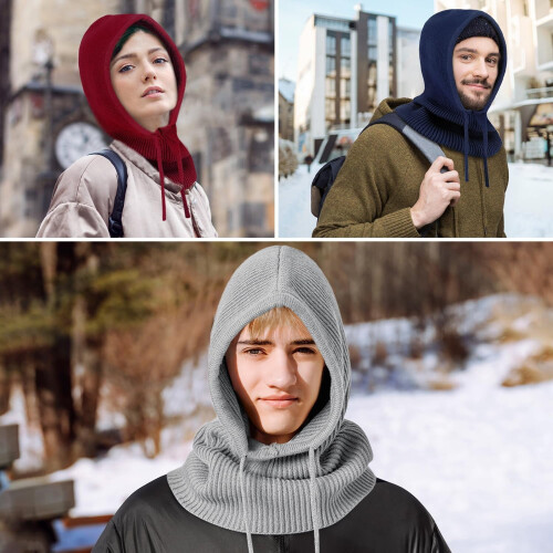 Strikket hetteskjerflue - ullblanding, unisex 2
