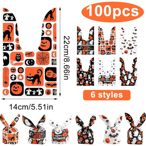Halloween-kaninkorvat karkkipussit 100 kpl 1