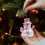 Pink Snowman Ornament Vintage Acrylic 1 pc 4