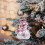 Pink Snowman Ornament Vintage Acrylic 1 pc 5