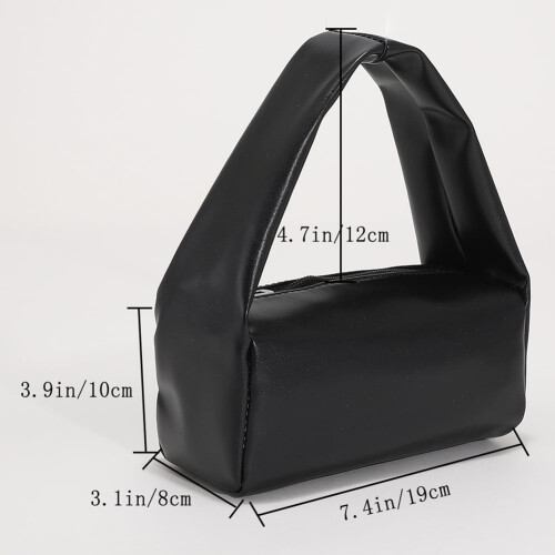 PU-læder clutch til kvinder – sort cylinderhåndtaske 1