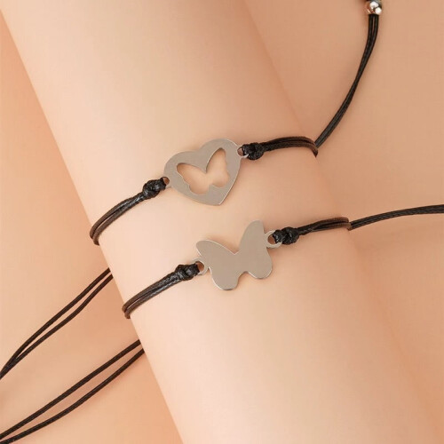 Moeder en dochter hartarmbandjes set 2