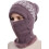 Conjunto de gorro e cachecol forrado com lã para mulheres 2