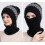 Conjunto de gorro e cachecol forrado com lã para mulheres 3