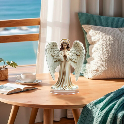 Acrylic Angel Figurine Boho Clear with Wings 1pc 2