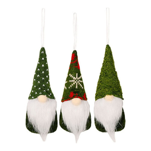 Christmas Gnome Ornaments Set Handmade Felt 3pcs 1