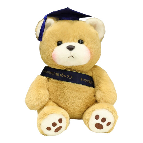 Graduation Bear Plush Toy Brown 10 inch 1