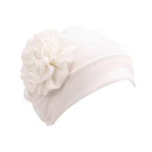 Dame Polyester Hijab Skjerf - Monokrom Blomsterapplikasjon,