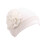 Dame Polyester Hijab Skjerf - Monokrom Blomsterapplikasjon, 1