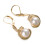 Pearl Dangle Earrings Rose Gold Plated Leverback 4