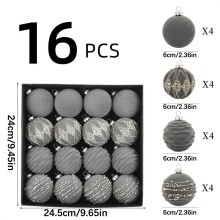16 Brown Flocked Plastic Christmas Ornaments 6cm