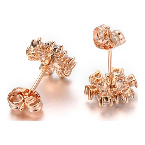Snow Stud Earrings for Women Gold Plated Austrian Crystal 2 1