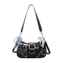 Y2K Crescent Moon hobo táska – PU bőr, közepes
