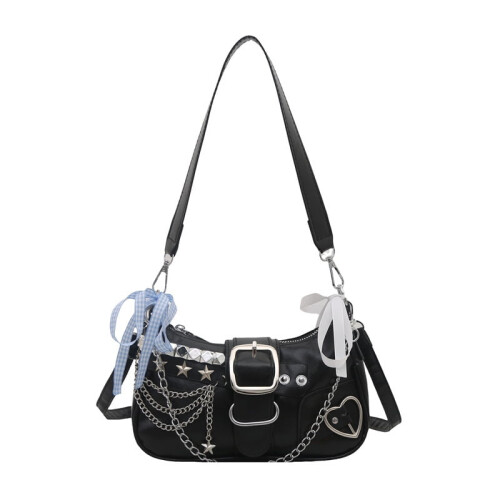 Sac hobo Y2K Crescent Moon – Cuir PU, taille moyenne