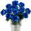 12pcs Artificial Silk Roses - Gradient Blue, 50cm Stem 1