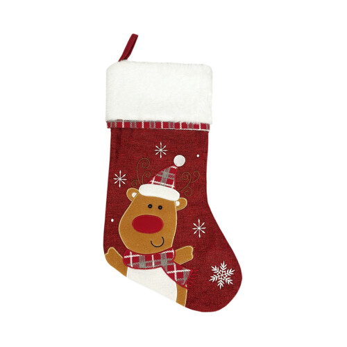 Weihnachtsstrumpf mit Plüschbündchen, 48 cm