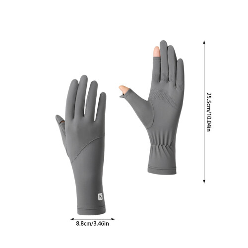 Women's UPF 50+ Ice Silk Sun Gloves with Touchscreen 1