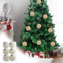 Samt-Weihnachtskugeln, 6er-Set, 8 cm (3,15 Zoll)