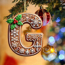 Acryl-Buchstaben-Weihnachtsbaumschmuck AZ, 8 cm